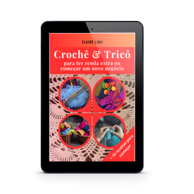 Tricô e Corchê para ter renda extra - ebook no tablet